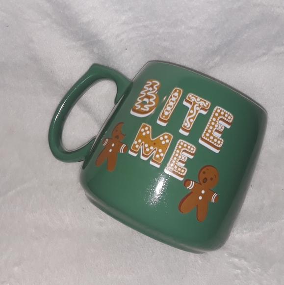 10 Strawberry Street “Bite Me, One Tough Cookie” Mug Holiday Winter Gingerbread - Picture 1 of 9